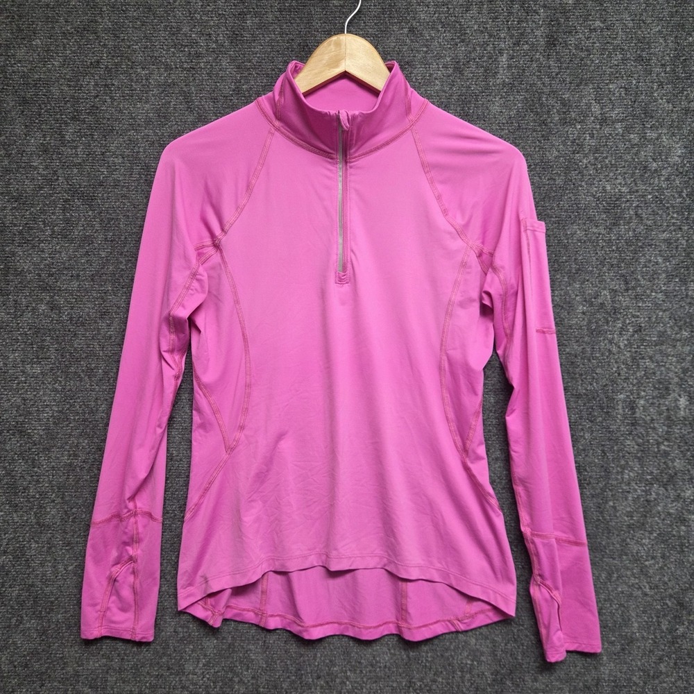 BloqUV Zip Top Women's Medium Pink UPF 50+ Sun Protective Active Mock Neck FLAW